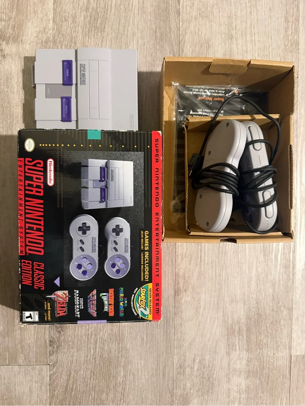 Nintendo Super Nintendo Classic Edition Console in Gray with Purple Accents